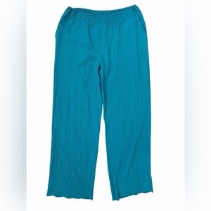 Coldwater Creek Summer Breeze Gauzy Pull-On Pants Teal Size Medium